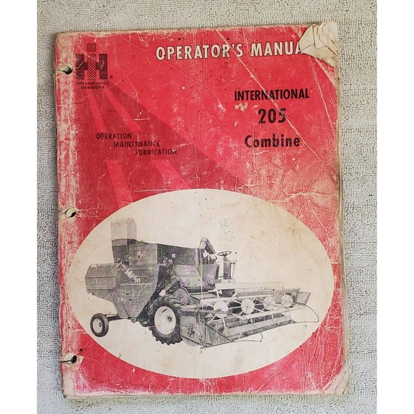 International Harvester 205 Combine Operater's Manual - Picture 1 of 5